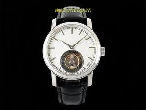 2024 RMS FACTORY TOURBILLON WACK HERRENS SAPPHIRE Crystal Mirror With White Gold Bar and Sword Hands Waterproof Djup 100 meter läderband Stålfodral