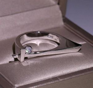 Wysokiej jakości biały pierścień z cyrkonu Authese geometryczne geometryczne miłosne Pierścienie palców dla kobiet Wedding zaręczynowy Prezent biżuterii Q077922398