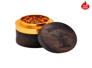 Rose Wooden Smoking Grinders 60MM 4 Piece With CNC Aluminum Teeth Handmade Metal Tobacco Wood Grinder Suit Silicone Smoke Pipes Ac1858489