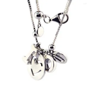 Подвески из серебра 925 пробы, настоящее ожерелье «Я люблю тебя», кулон для женщин, ювелирные изделия, колье, мужская цепочка с жемчугом