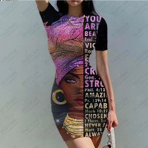 Dress 3D Printed Clothing New Women's Tight Fitting Dress Short Sleeved Round Neck Summer Ultra Short Sexy European and American Style