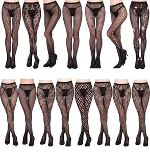 Plus Size Fishnet Tights Stockings Netting Ladies Mesh Women Lingerie White Lace Decoration Tight Stocking Sexy Clothes Socks Ho6465219