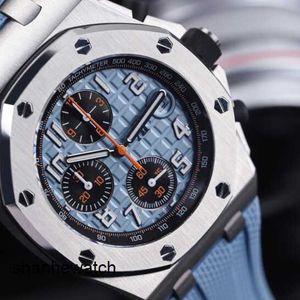 Iconico orologio da polso tattico AP 26238ST meccanico automatico diametro 42 mm quadrante circolare blu con funzione fly back/reverse jump metro singolo