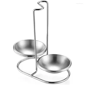 Suporte para conchas duplas de aço inoxidável 304, armazenamento de cozinha, colher vertical, suporte para utensílios de cozinha