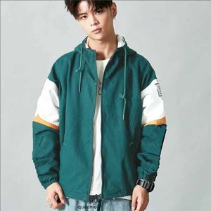 Jaquetas masculinas Frete Grátis Homens Mulheres Casacos Windbreaker Zipper Hoodies Patchwork Casaco Moda Casual Outerwear Street Lover