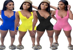 Kobiety Bodysuit Jumpsuits Rompers Dziewczęce Kliszki Spodnie Letni rękawie V Ubrania szyi chude bejsies klub nocny stroje 6166428