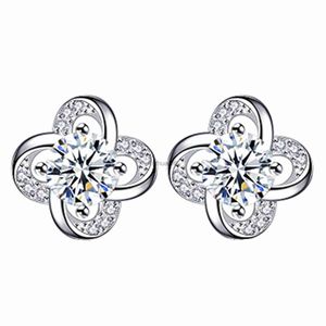 Stud trevo designer brincos mulheres meninas brilhando bling cristal amor geometria charme brinco brincos anéis de orelha jóias 240306