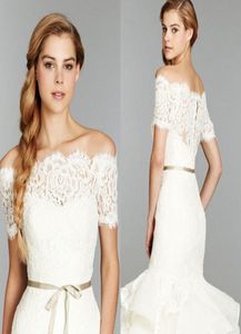 2015 Cheap Off Shoulder Lace Bolero Jacket Illusion Covered Button Jackets Bridal Shrug Bride Wraps Wedding Dress Accessories Shaw7014550