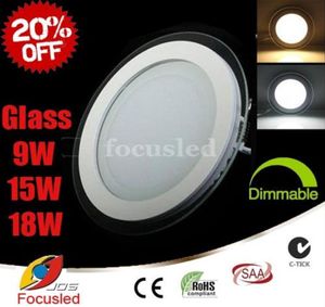 20 OFFGlass Surface 9W 15W 18W LED Panel Light SMD5730 Downlights Round Fixture Ceiling Down Lights LampsPower SupplyDimmable2999777