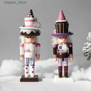 Decorative Objects Figurines Creative Girl Heart Gift Wooden Handicraft Home Decoration Student Gift Ice Cream Sweetheart Small Nutcracker Statue Sculpture
