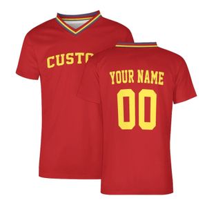 Red Men Soccer Jersey Football Shirts Sublimation Blanks Custom Breatble Tshirt för lagspel 240228