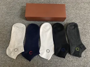 meias para homens meias mulheres algodão all-match meias de cor sólida chinelos clássico tornozelo respirável preto branco cinza esporte meia luxo sportsocks