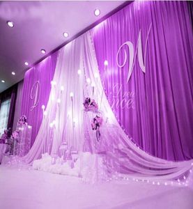 36mの結婚式のパーティーステージセレブレーションバックグラウンドサテンカーテンドレープ柱の天井背景結婚装飾veil8051676