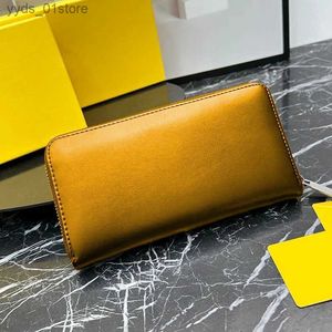 Money Clips 2024 New Luxury Designer PU Long Wallet Womens Fashion Double Zipper Wallet High Quality Leather Wallet L240306