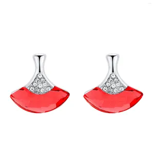 Stud Earrings ER-00077 Austrian Crystal Silver Plated The Fan For Women Trending Products 2024 Valentine's Day Gifts