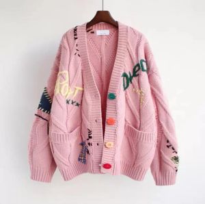 Women's Designer Coat 2024 Sweater Cardigan Cashmere Blend Jacket Fashion Women's High-quality 3-color Street Wear