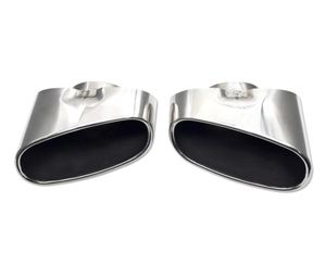 Coppia argento singolo tubo di scarico marmitta per B MW X5 20082013 acciaio inossidabile posteriore posteriore scarichi accessori auto5148208