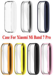 Capa completa revestida com enseada para xiaomi mi band 7 pro protetor de tela filme proteção de borda em xiomi miband 7pro protetor de tela shell9224567