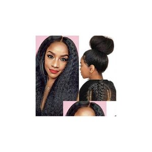 Lace Wigs Hd Kinky Straight Lace Front Human Hair Wigs Brazilian 360 Laces Frontal Wig 180 250 Density Italian Yaki Drop Delivery Hai Dhpkm