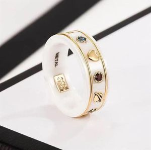 Luxury Brand Ring Ceramic Ring Exquisite Star Earth Pattern Fashion Lovers Rings Matching Present Box196x5052377