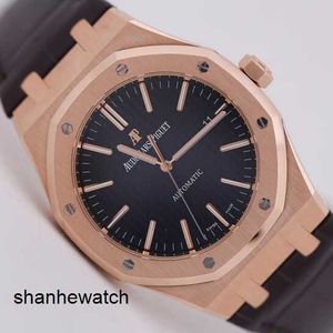 Культовые наручные часы Тактические наручные часы AP Royal Oak 15400OR Мужские розовое золото с черным циферблатом Автоматические механические швейцарские знаменитые деловые часы для делового костюма Роскошные спортивные часы Диаметр