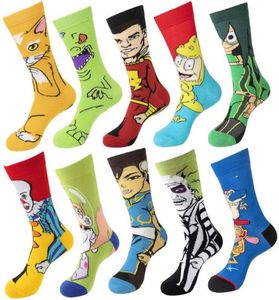 Men039s Socks Men Crewアニメスケートボード漫画映画ゲーマーノベルティメイアスヒップホップCalcetines4121818