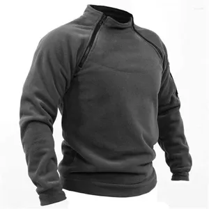 Erkek hoodies taktik keşif polar ceket düz renk eğlence ince uzun kollu fermuar dış mekan spor sweater