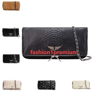 Kadınlar Pochette Rock Swing Your Wings Zadig voltaire çanta erkek tote çanta omuz flip tasarımcısı baget deri lüks çanta debriyaj crossbody messenger çanta