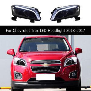 Drl luz de circulação diurna streamer indicador de sinal de volta para chevrolet trax led conjunto do farol 13-17 peças de automóvel da lâmpada dianteira