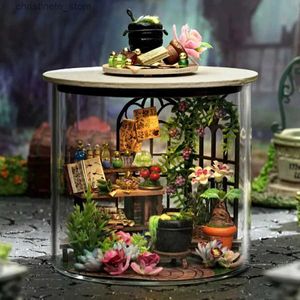 Architektura/DIY HOUSE DIY DLOUD Zestaw Magic Shop Scena drewniana mini 3D Puzzle ręcznie robiąc montaż budynek modelowy z meblami dekoracja domu c