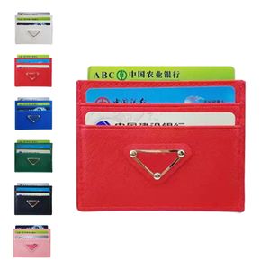 Triangle fashion pink Designer wallet man Womens Cardholder Luxury Leather red Purse Mens Wallets passport id Card Holder Coin Purses key pouch poke card case pocket