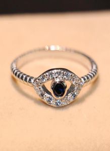 Storlek 56789 Cool Punk Fashion Jewelry Real 100 925 Sterling Silver Blue Sapphire Cz Diamond Fish Eyes Women Women Wedding Band7906468