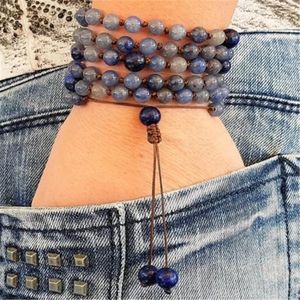 Pendants Lapis Lazuli Necklace 108 Buddha Beads Bracelet Yoga Chakra Souvenir Beaded Colorful Emotional Wristband Seven Chakras