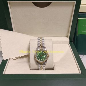 12 Style Real Po with Box Women Se Ladies 26mm 18K Yellow Gold Steel Green Diamond Dial Women's Armband Lady Automatic243q
