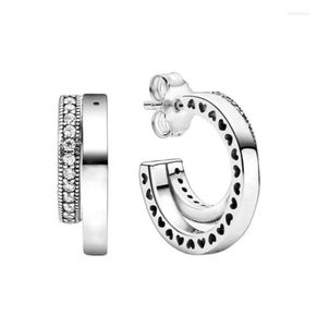 Orecchini a bottone in argento sterling 925 orecchino dolce femminile eccellente elegante anello doppio cerchio per donna ragazza gioielli classici8176384