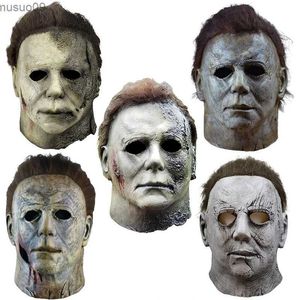 Designer-Masken 2022 Michael Myers Masken Halloween Horror Cosplay Kostüm Latex Requisiten Latex Horror Gruselmasken für Erwachsene Cosplay Kostüm Grau