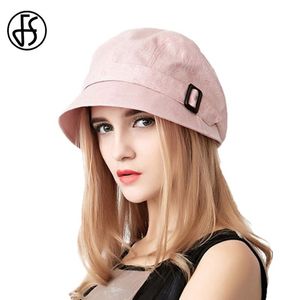 FS Fashion Cotton Sun Hat For Women Summer Outdoor Foldbara strandhattar Blue Pink Dark Grey Wide Brim Casual Visor Caps Femme248c