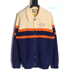 2024SS maglione lavorato a maglia uomo maglione uomo maglione firmato maglioni di cashmere cardigan firmato donna Cardigan di lana moda giacca casual Primavera risvolto collo Lettera S-L