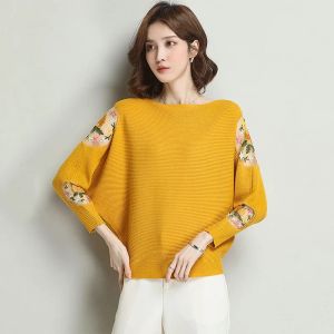 Pullovers kobiety jesienne nietoperzowe rękawa dzianin pullover przyczynowy luźne slash szyja szyja skoczki korea wierzchołki sueter mujer