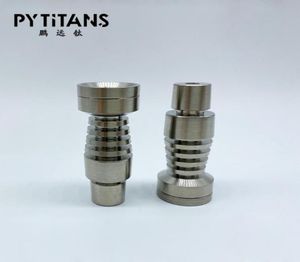 Acessórios para fumar prego de titânio sem cúpula para articulação feminina 2 em 1 de 14 mm e 19 mm 2362878