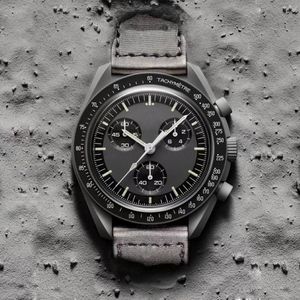 Bioceramic Planet Moon Quarz Mission to Mercury 42mm Function Function Chronograph Luxury Mens زوجين مشتركين Wristwatches 20308L