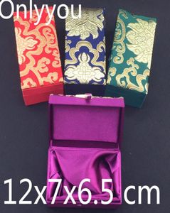 Luxury Cotton Filled Rectangle Silk Brocade Gift Box Birthday Wedding Packaging Chinese Jewelry Case Craft Storage Boxes 12x7x65 4992477