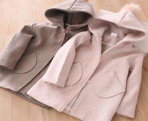 Giacche invernali Palla per capelli con cappuccio Vestiti per bambini 3 4 5 6 7 anni Bambino Capispalla per bambini Moda Cappotto di lana Abbigliamento per ragazze C10169801523