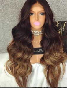 150 Density Body Wavy Peruvian Virgin Human Hair Ombre Full Lace Wigs 1bT30 Lace Front Wig With Baby Hair Around68598316343224