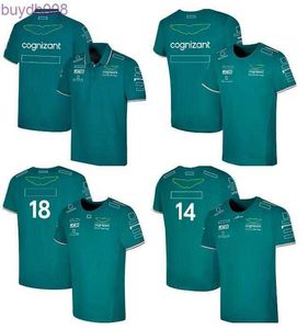 JKR4 Męskie Polos Męskie T-shirty moda Aston Martin F1 T-shirty hiszpańskie kierowcy wyścigowe Fernando Alonso 14 i Spacer 18 Zakresywny designerka polo T Shirt Conficialbleble