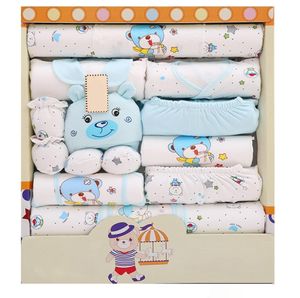 17PCS Neugeborene Kleidung Set Kit Infant Baby Jungen Mädchen Kleidung Tops Hosen Hut Socken Kleinkinder Toddle kinder Outfit Set weihnachten Geschenk Y7121620