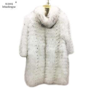 Fur 2014 Raccoon Floating Gold Color White Long Sleeved Real Fur Coat