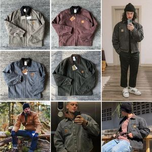 Herrenjacke Carhartts Vintage Designer Canvas Classics Pullover Jacken Stehkragen Washed Cardigan Carhartts Jacke Gepolsterter Mantel Hipster Lange Hosen