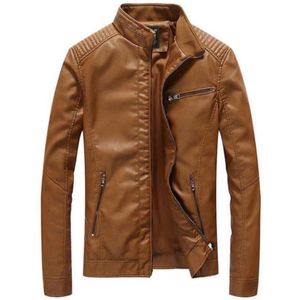 new designer New Leather Jackets Men039s Outwear Casual Washed Biker Motorcycle Jacket Men Fashion Faux Leather Coats 5XL Jaque6429327