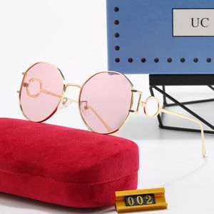 Marken-Sonnenbrille, Designer-Sonnenbrille, hochwertige Luxus-Sonnenbrille für Damen, Buchstabe UV400, modisch, quadratisch, rund, Design, Reise-Sonnenbrille, Box, 6 Stile, sehr gut